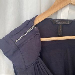 BCBG Max Azria navy top with shoulder detail